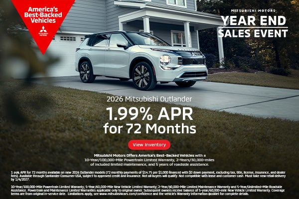 2026 Outlander 1.99% APR for 72 months
